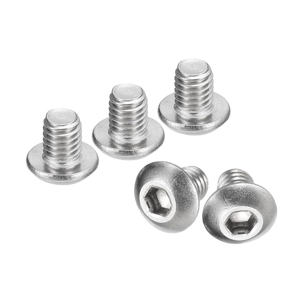 uxcell #10-32x1/4 Button Head Socket Screws, 10pcs Full Thread Hex Drive