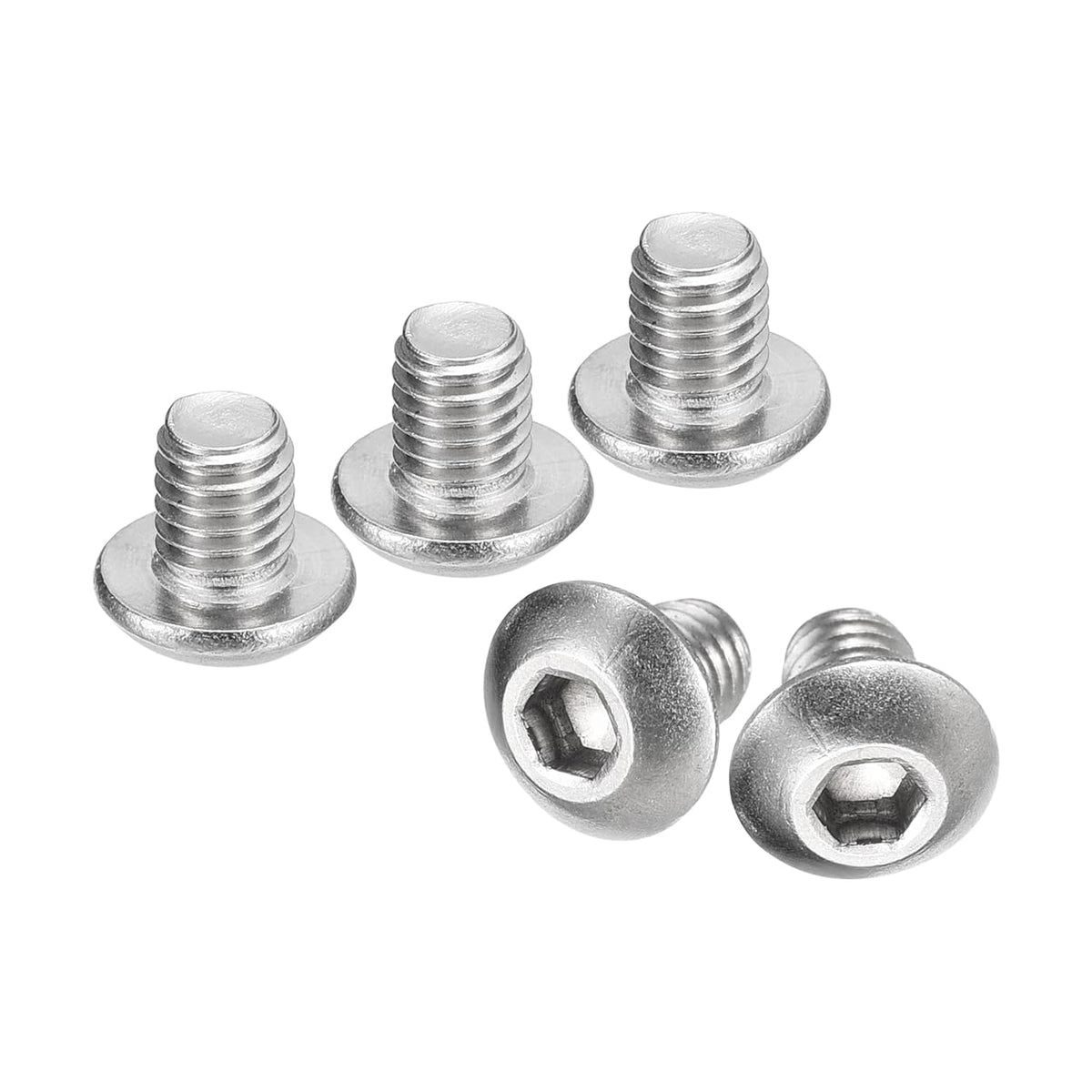 uxcell #10-32x1/4 Button Head Socket Screws, 10pcs Full Thread Hex Drive