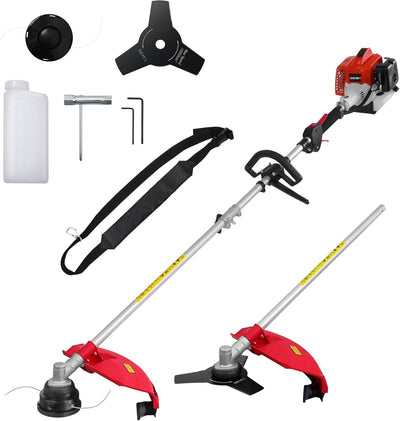 26cc 3in1 Gas Brush Cutter & String Trimmer&Edger | 16" Cutting Path & 10" Metal Blade,Gas Powered Grass Trimmer for