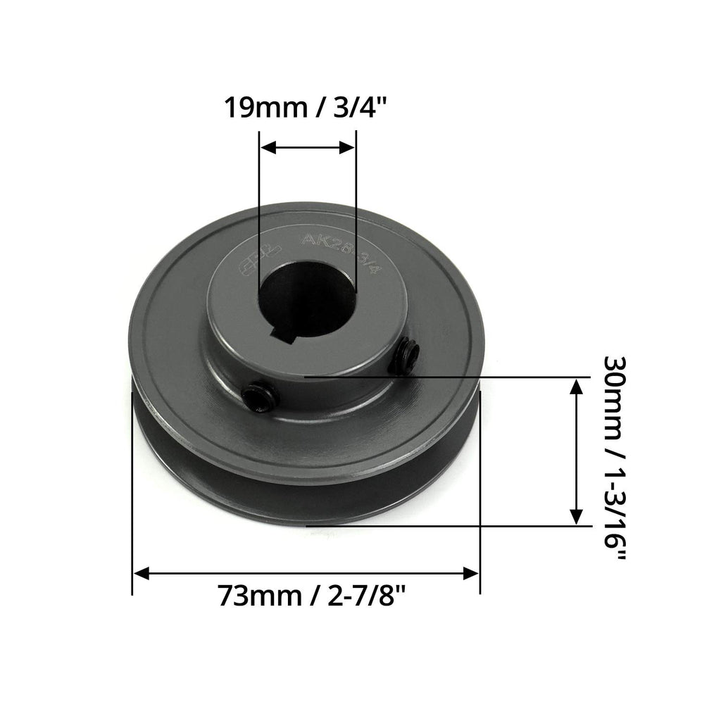 QWORK Single Groove Web Sheaves, 2.85" OD 3/4" V-Belt Sheave for V-Belt, AK2834