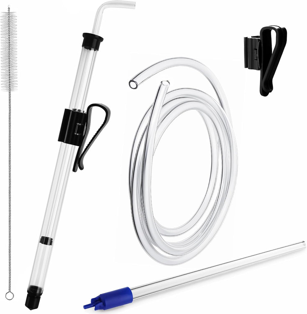 14" Auto Siphon with Bottling Wand 3/8" Racking Cane for Wine Making | 5.5FT Food Safe Silicone Tubing, Effortless