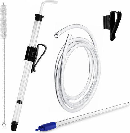 14" Auto Siphon with Bottling Wand 3/8" Racking Cane for Wine Making | 5.5FT Food Safe Silicone Tubing, Effortless