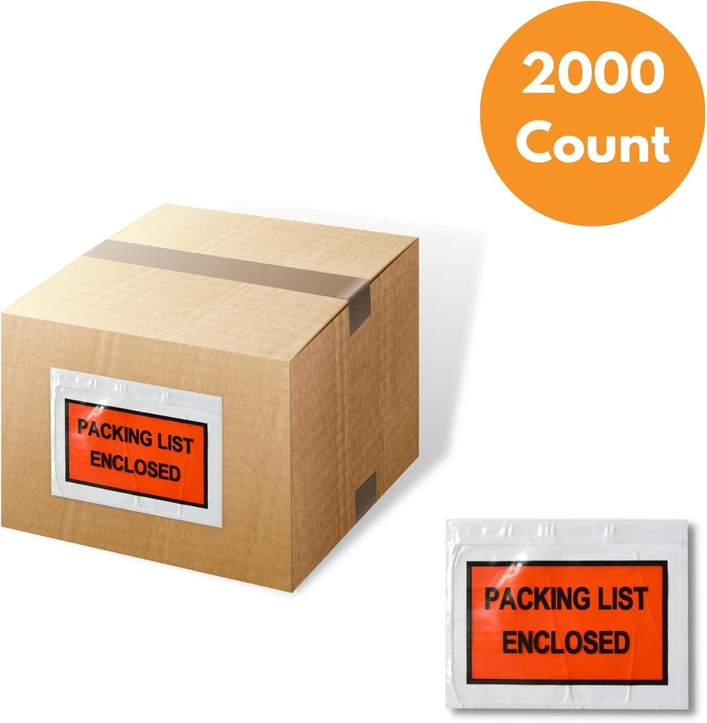 PSBM 2000 PCS 7 x 5.5 Inch Orange Full Face Packing List Enclosed Bags, Shipping Mailing Envelopes and Packing Slip