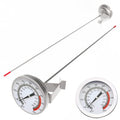 16" Long Stem Deep Fry Thermometer (2 Pack) with Pot Clip, Instant Read 2" Dial Meat BBQ Turkey Thermometer Candy