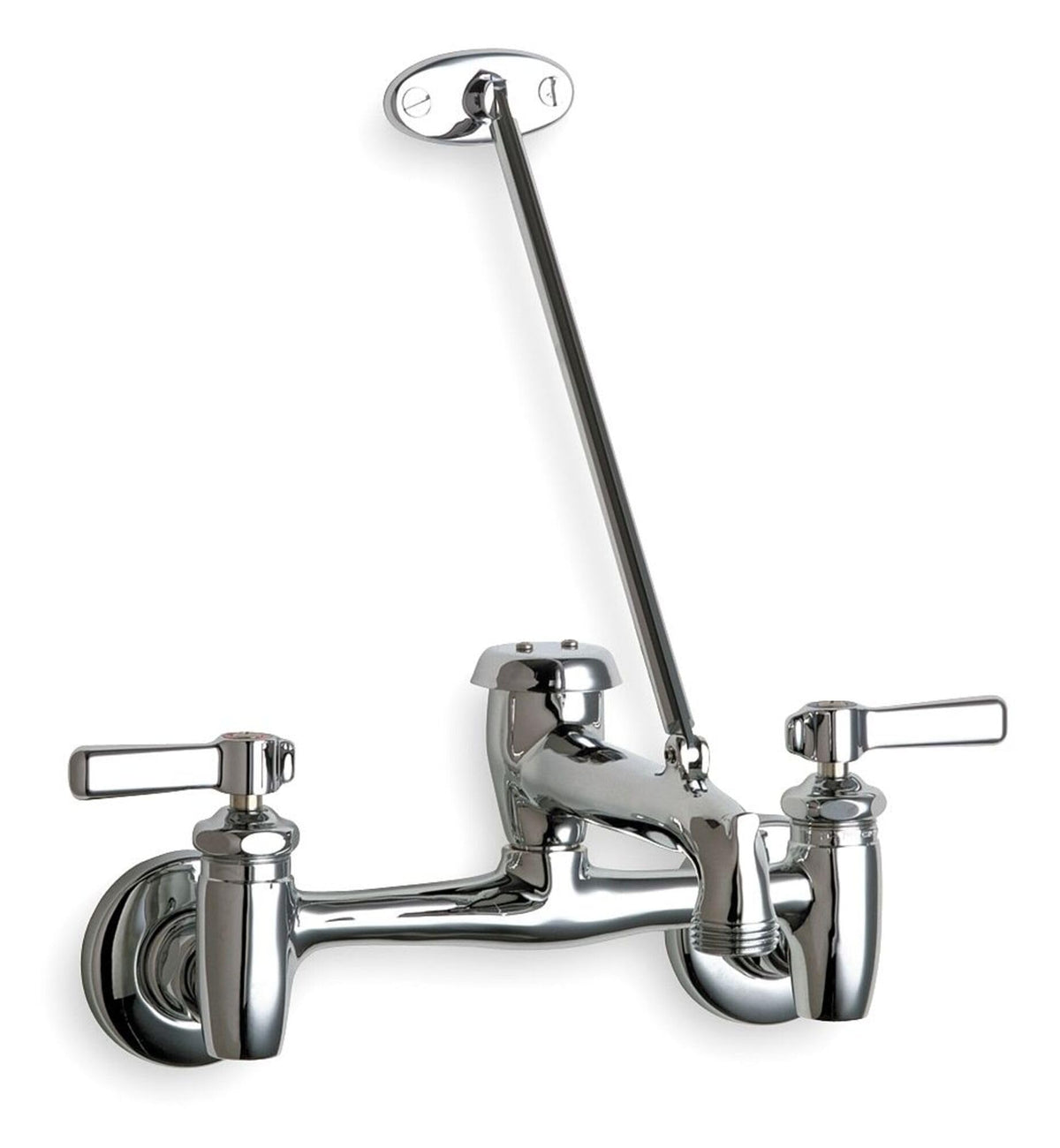 Chicago Faucets 897 Wall Mounted Utility/Service Faucet with Lever Handles - Commercial Grade - Rough Chrome