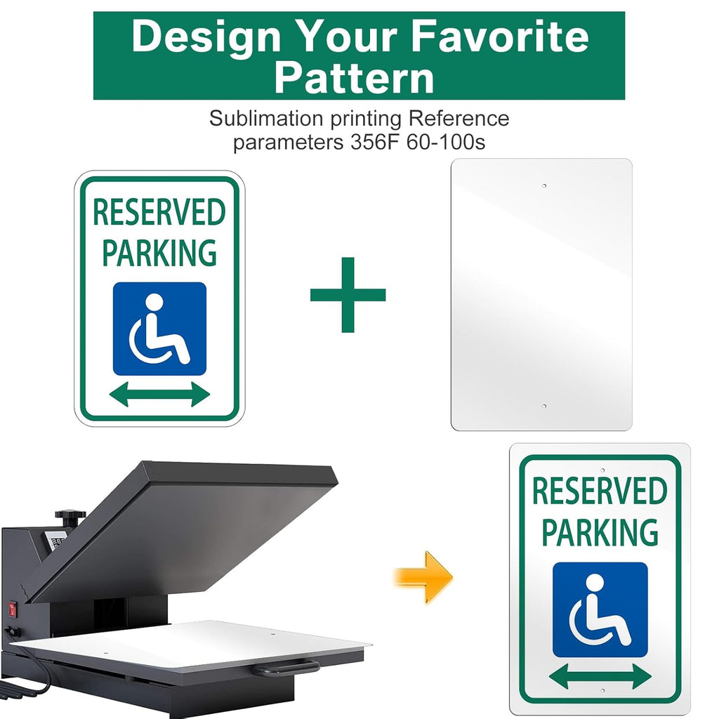 10 Pcs White Metal Blank Sublimation Aluminum Signs, 12 x 18 in | Custom Parking Sign Blanks, Yard Garden Outdoor
