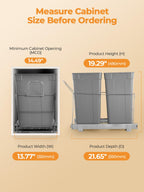 Pull Out Trash Can Under Cabinet, 35 QT Double Under Sink Trash Can Waste Container with with Chrome Wire Bottom