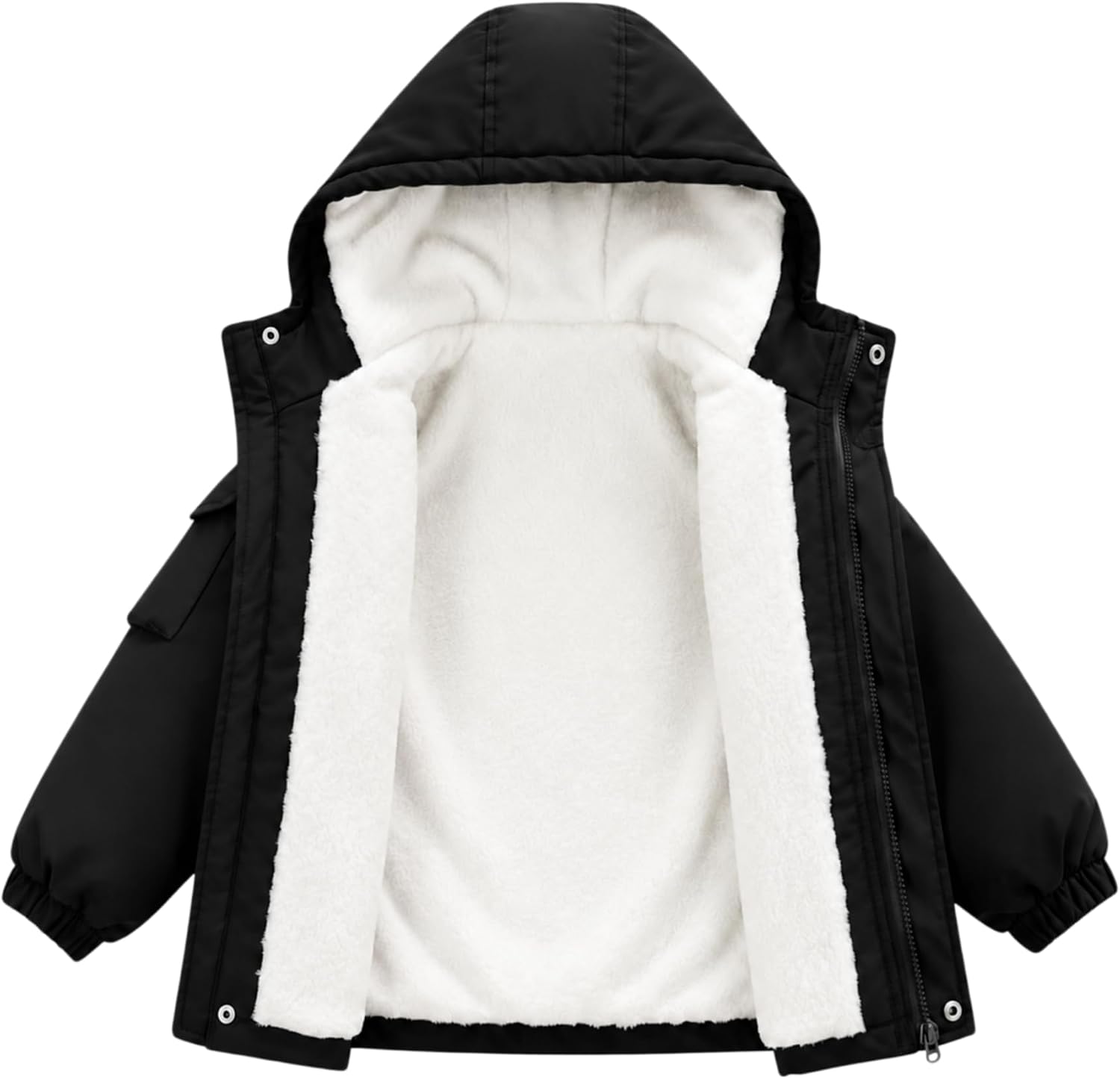 Boy's Winter Coat Fleece Lined Waterproof Jacket Puffy Coat Thick Hooded Down Outdoor Coats