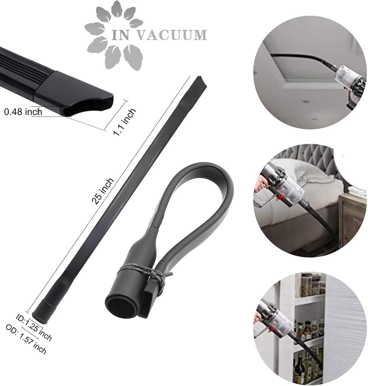 15 Pcs Universal Vacuum Attachments & Brushes for Shop Vac Accessories - 2 1/2" to 1 1/4" Hose Adapter for Shop Vac