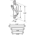 H 3819 Jalousie Operator, White, Single Pack