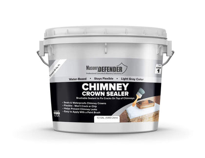 Chimney Crown Sealer - Brushable Waterproof Sealant Prevents Leaks - 1/2 Gallon
