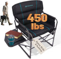 Oversized Folding Chairs for Outside, Fully Padded Camping Director Chair for Adults, Support 450lbs Portable lawn