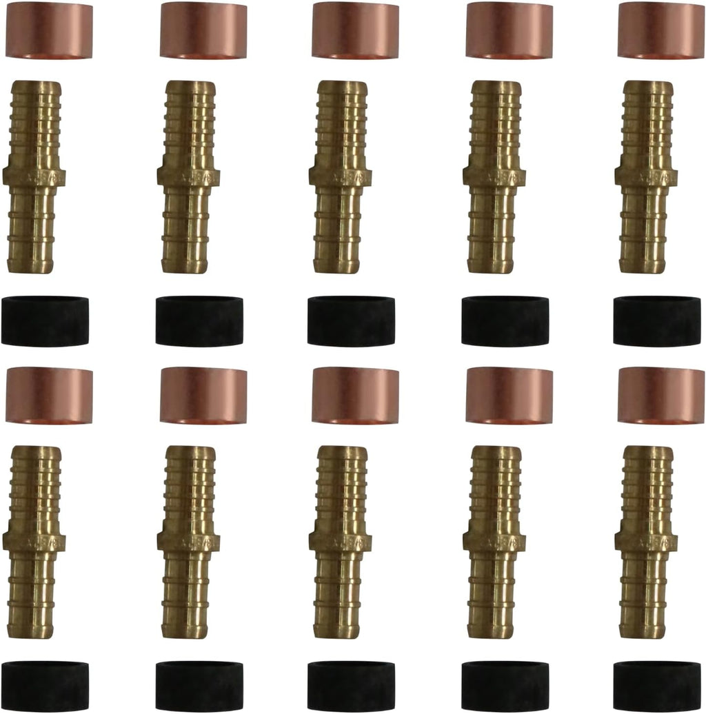 3/8 inch Pex x 3/8 inch PB (Polybutylene) Splicing Coupling with Ring, Repair Kit, Pex B, 10 Pieces