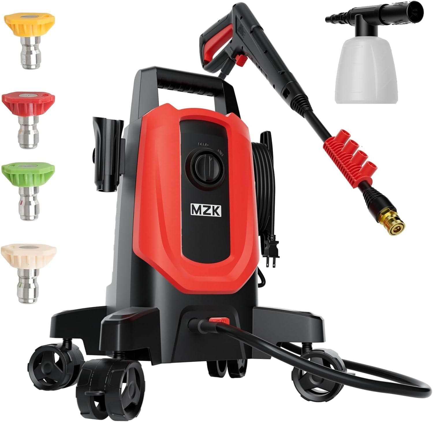 4800PSI Pressure Washer with 4 Quick-Connect Nozzles, Foam Cannon for Easy Replacement, High-Pressure Cleaning of