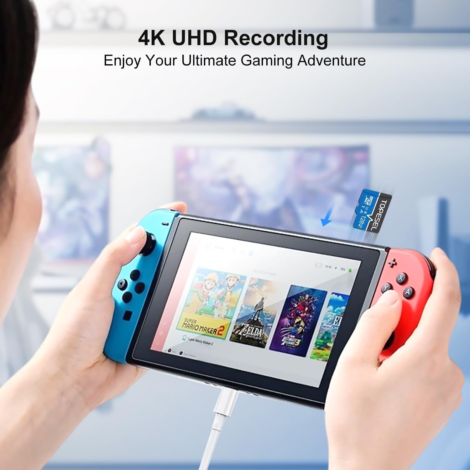 128GB Micro SD Card with Adapter Class 10 Micro SDXC Card UHS-1 Memory Card High Speed TF Card for Camera