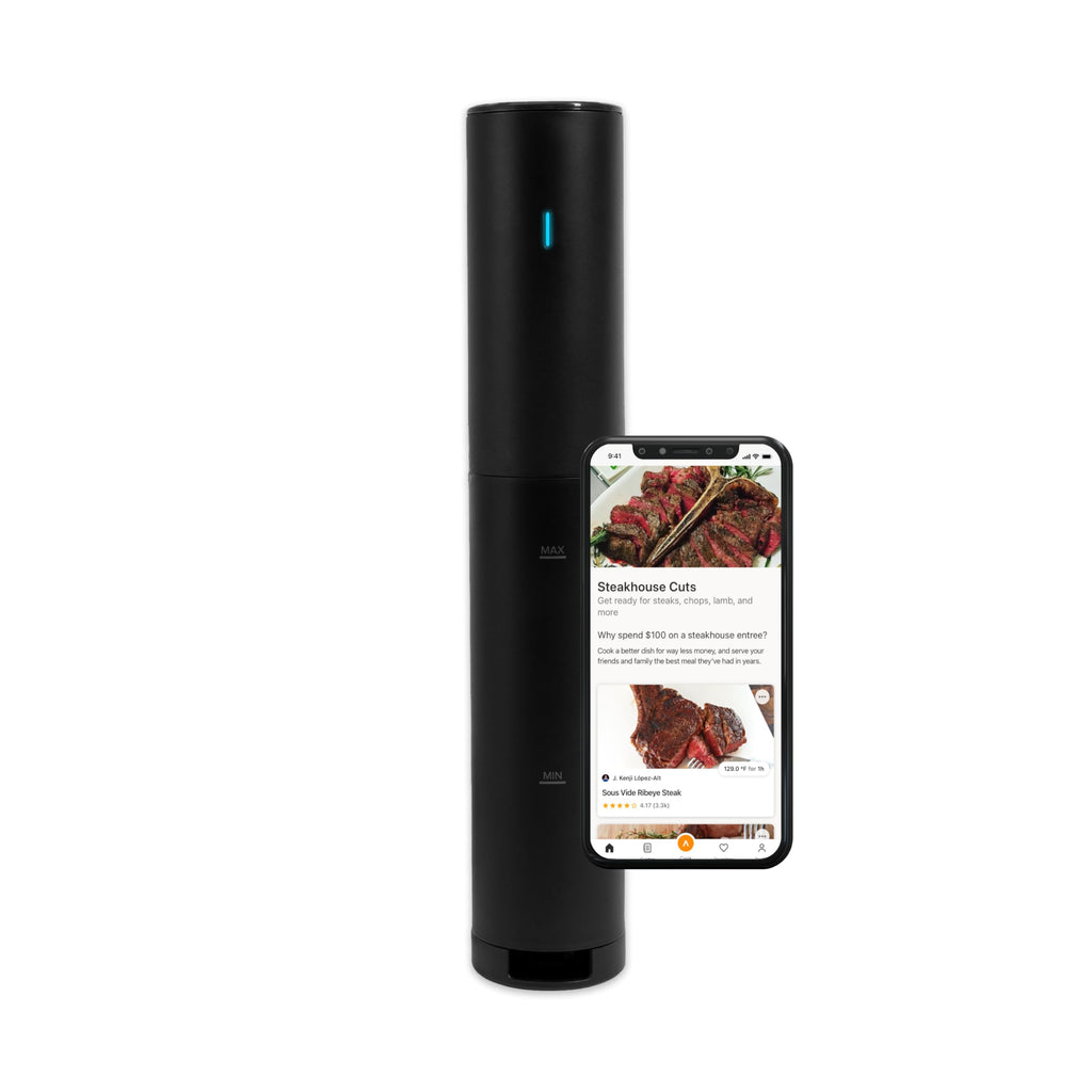 Sous Vide Precision Cooker Mini, 850 Watts, Black and Orange, App Enabled, 2024 Model