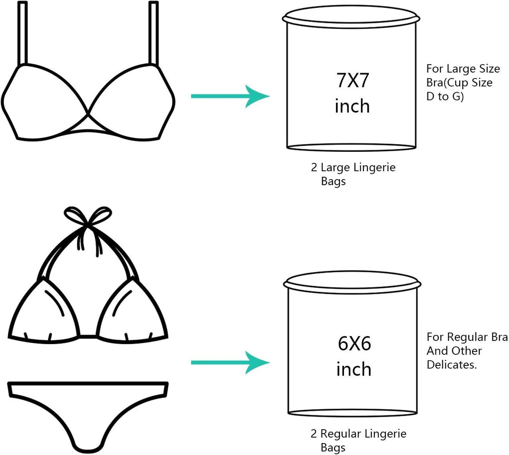Laundry Bags Mesh Wash Bag for Intimates Lingerie and Delicates,7Pcs(1XL,2L,2M,2 Bra Bags)