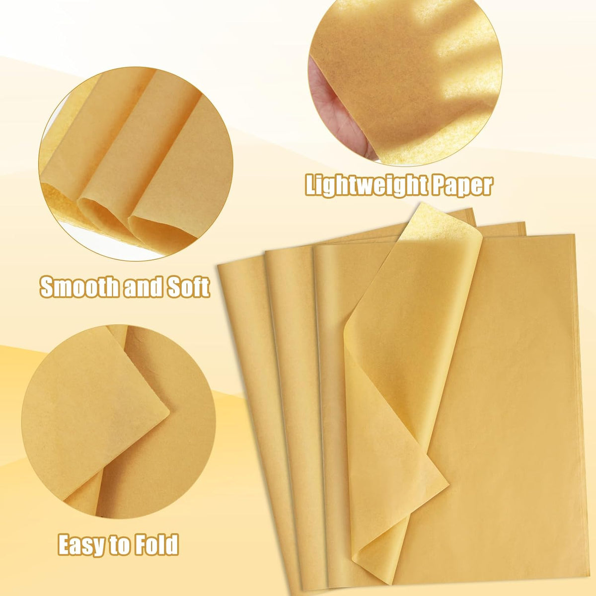 160 Sheets Gold Tissue Paper for Gift Bags 14 X 20 Inches