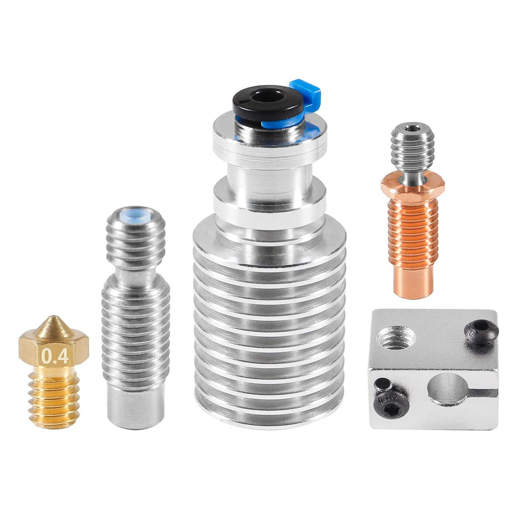 for E3D V6 Hotend Remote Short Direct Heat Sink 1.75mm, Bimetal Heatbreak, and Nozzle/Heater Block for Feeding 3D