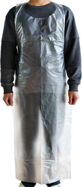 Disposable Aprons, 28" x 55", 100 Count, Clear