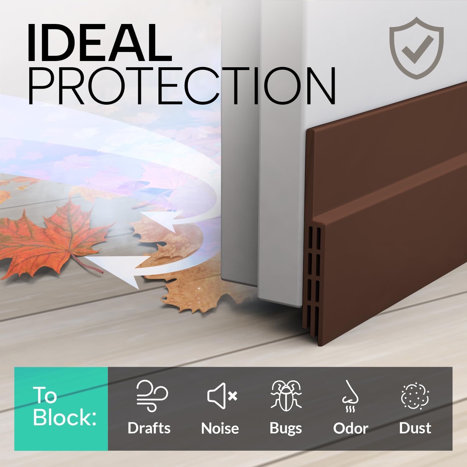 door draft stoppers for bottom of door - NEW premium door sweep / door seal strip (save energy – installs quickly and