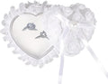 Romantic Heart Shaped Wedding Ring Bearer Box Wedding Ring Holder Lace Pearl Flower Elegant Ring Bearer Pillow for