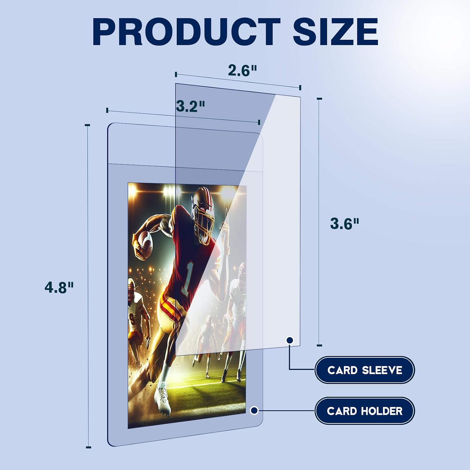 Semi Rigid Card Holders & Penny Sleeves, 300 Each for Card Grading | 1/2" lip for easy handling, archival-quality