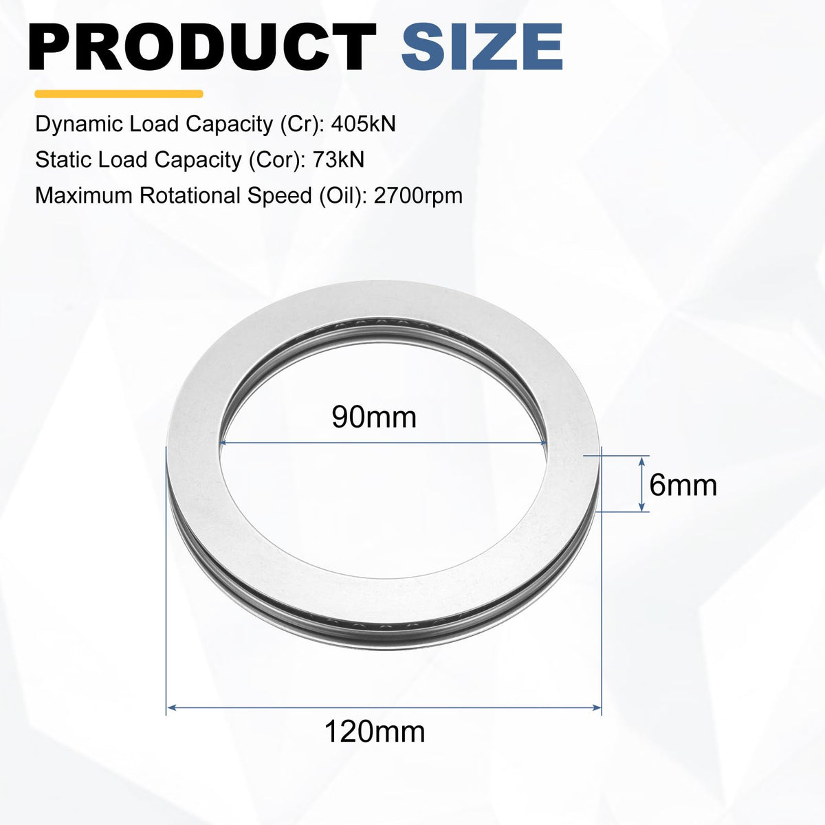 uxcell AXK90120 Thrust Needle Roller Bearings with Washers, ID 90mm