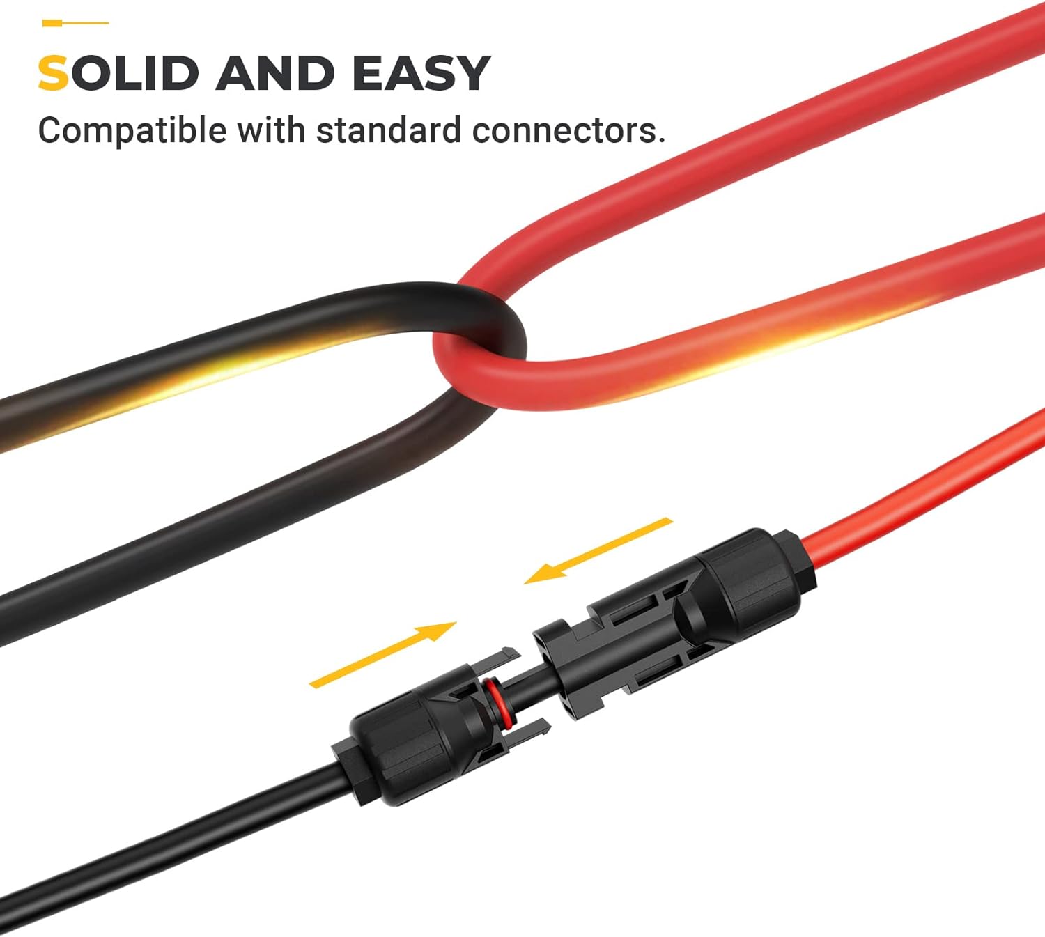 10 Feet 10AWG Solar Extension Cable with Female and Male Connector | with Extra Pair of Connectors Solar Panel