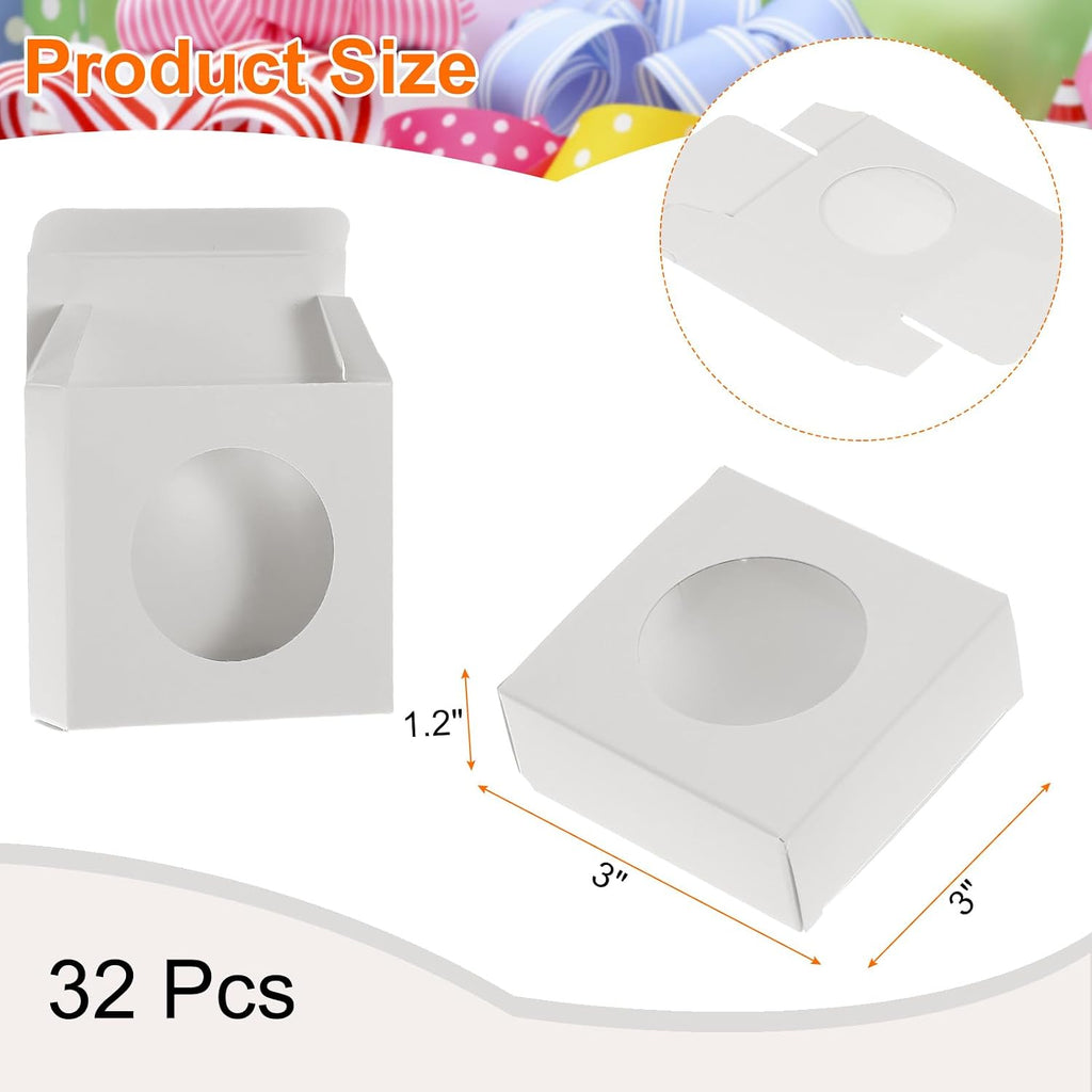 32Pcs Soap Packaging Boxes 3x3x1.2 Inch Kraft Soap Box Mini Soap Present Treat Gift Box for Bakery Candy Packaging