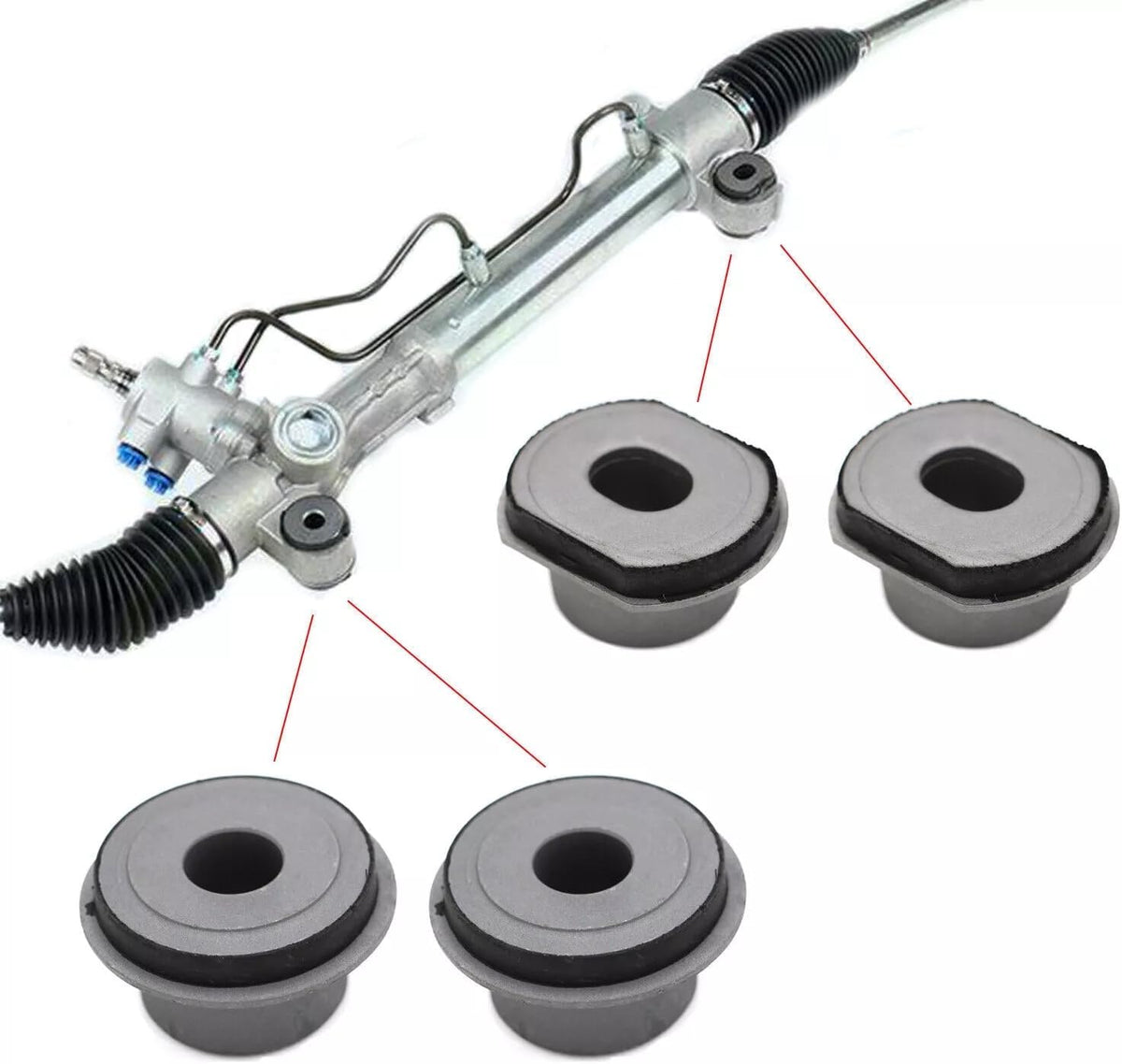 BestParts 4Pcs Power Steering Rack and Pinion Bushing Kit Compatible with Toyota RAV4 2000-2005 Replace 44200-42140, 4420042140