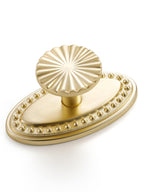 5 Pack Brushed Gold Cabinet Knobs with Base Brass Flat Drawer Pulls Kitchen Cupboard Bathroom Dresser Cabinet