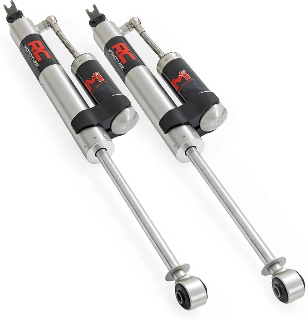 Rough Country M1R Monotube Rear Shocks w/External Reservoir for Jeep Wrangler JK & Unlimited (2007–2018) w/3.5-5" Lift - Fade-Free Performance, 2-Pack