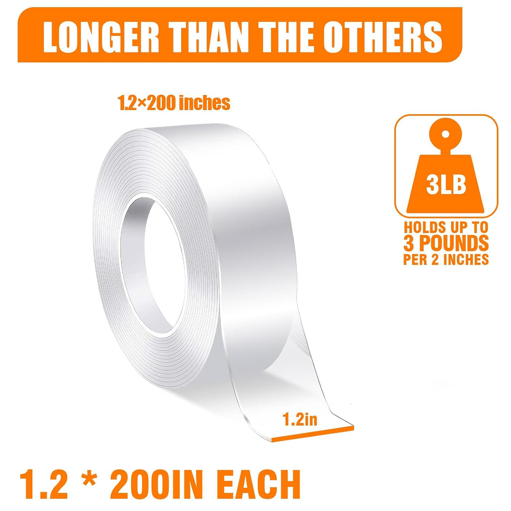 Double Sided Tape Heavy Duty - Extra Long (16.65FT) , Nano Tape for wall