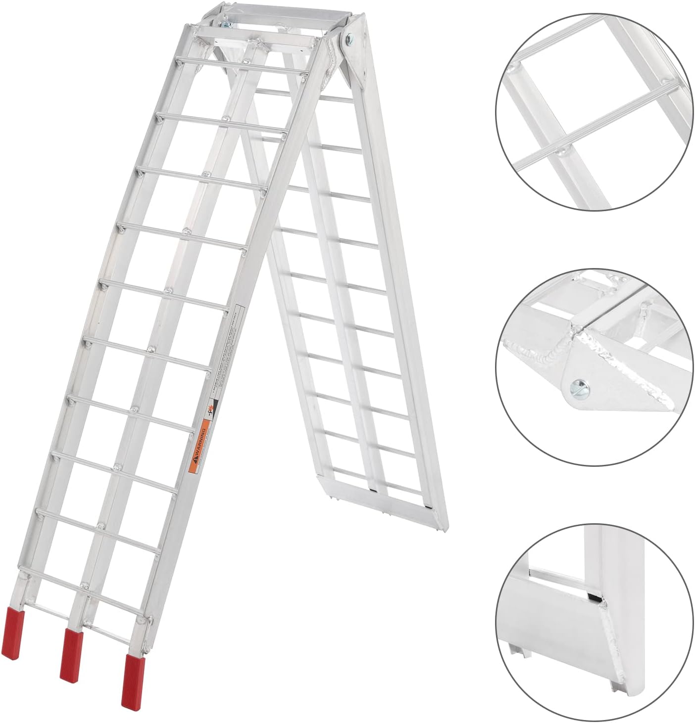 7.5FT Folding Aluminum Motorcycle Ramp,750 Lbs Capacity | Folding Truck Ramp for ATV, Motorcycle, Lawn Mower, Dirt