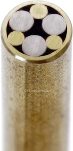 Mosaic Pin - (0.187 (3/16) Inch Diameter) - (601BBS) - (Brass Outer Material)(Brass & Stainless Steel Inner Material)