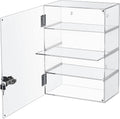 Acrylic Display Case with Lock Key 4 Tier Clear Display Case Locking Cabinet for Collectibles Figure Knife Rock