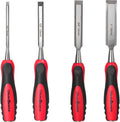 4 Piece Wood Chisel Set for Woodworking CR-V Steel Beveled Edge Wood Chisels with Strike Caps Protective Blade Covers