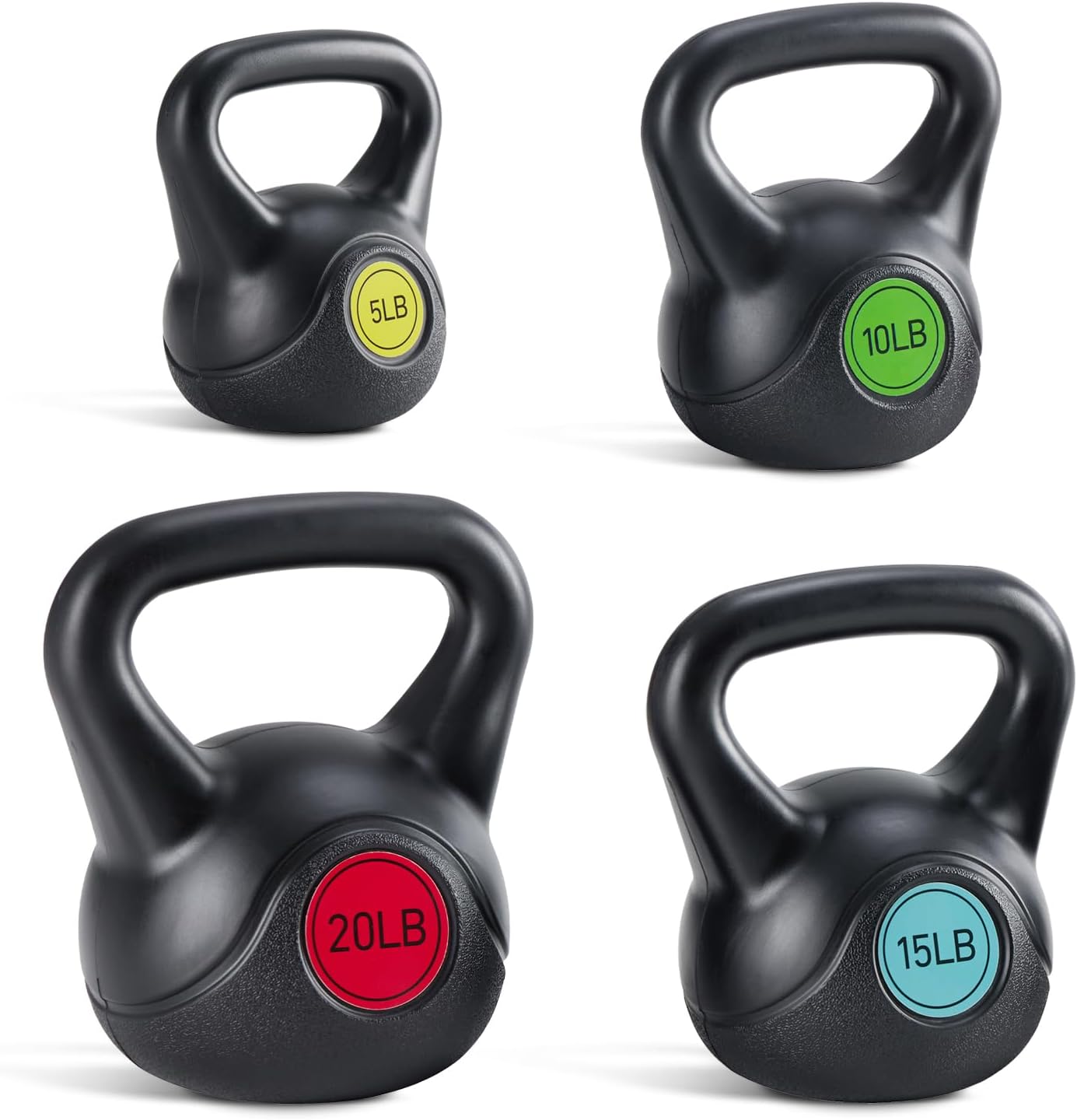 Hard Kettlebell Set, Strength Training Kettlebells Sets | Durable Concrete Core, HDPE Shell, Multi-Level Workout