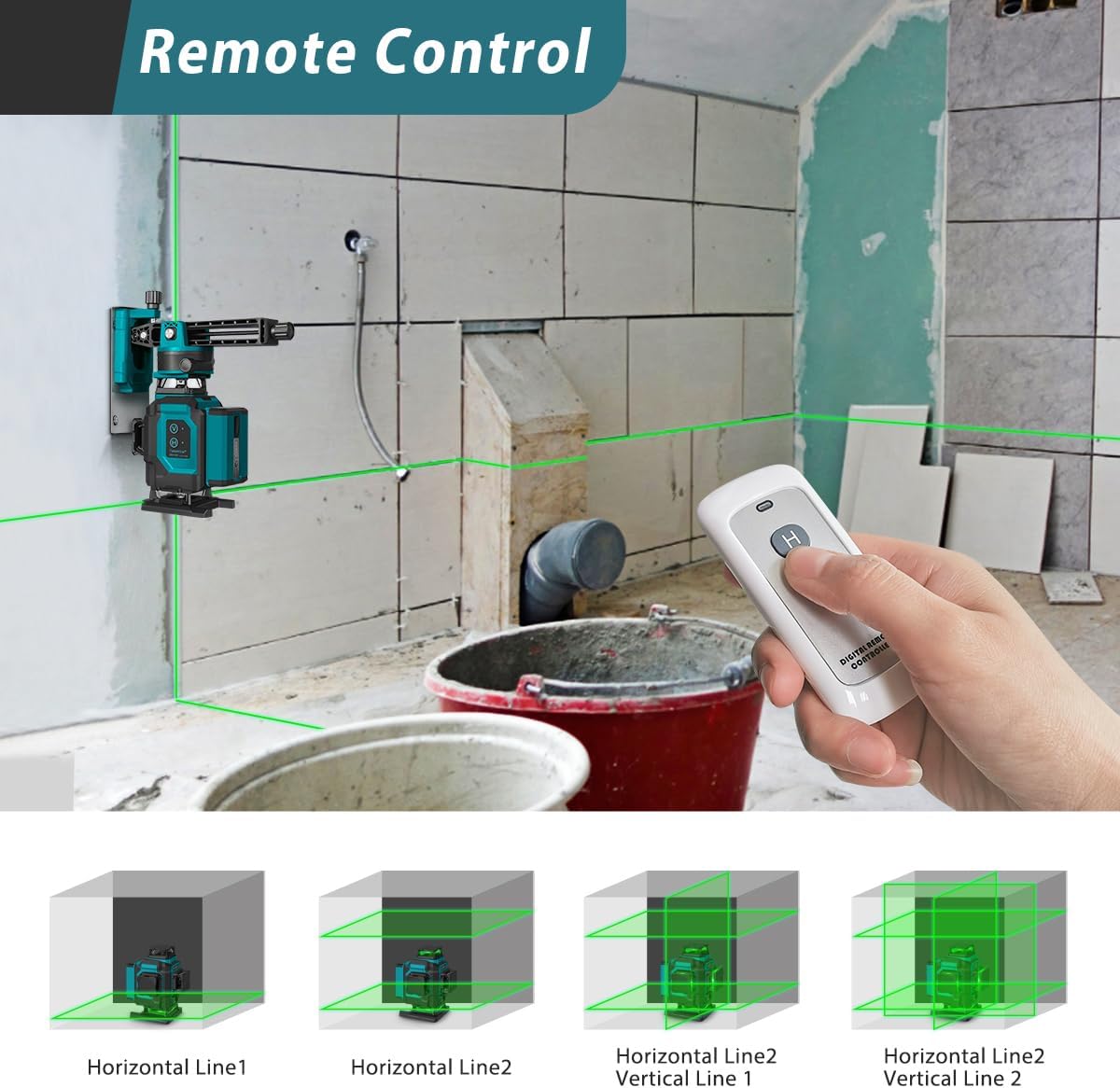 16 Line Green Laser Level Pro,4x360 4D Cross Line for Construction | Self Leveling Lazer Leveler Tool,4x360° Vertical