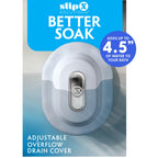 Better Soak Adjustable Overflow Drain Cover, Oval, White