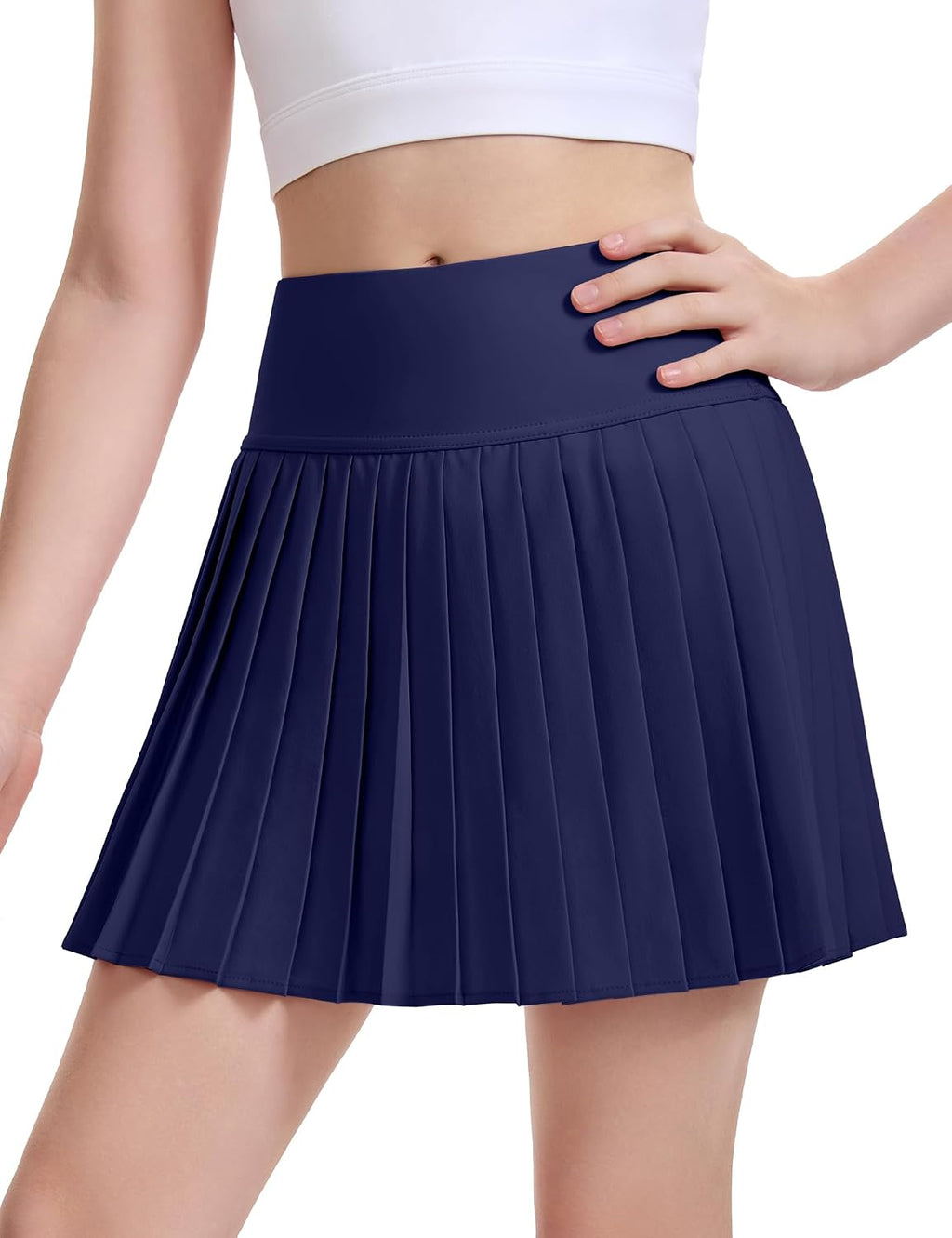 Girls Tennis Skirt with Shorts Athletic Pleated Skort with Pockets for Golf Workout Running