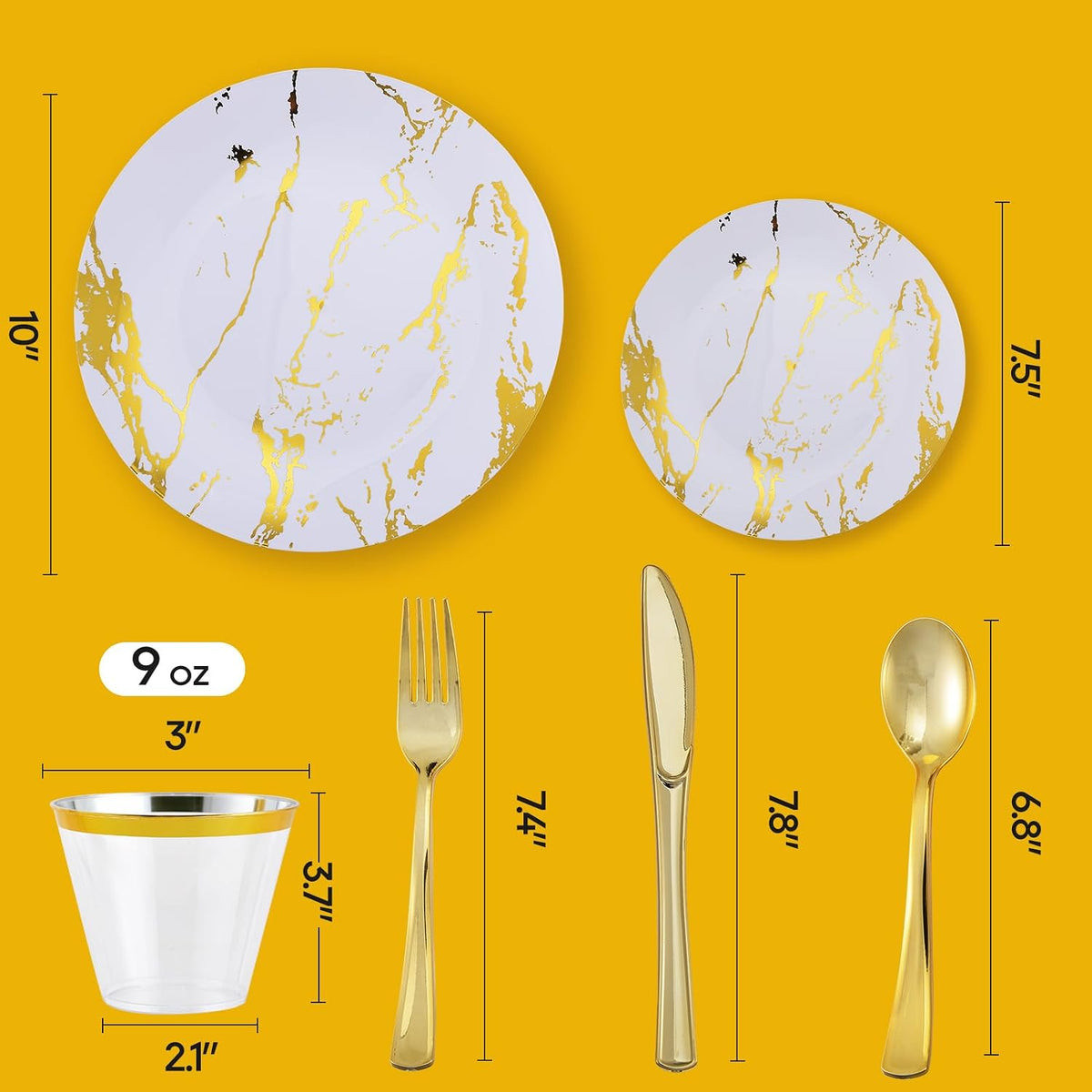 180PCS Disposable Dinnerware Set 30 Guest 60 Plastic Plates