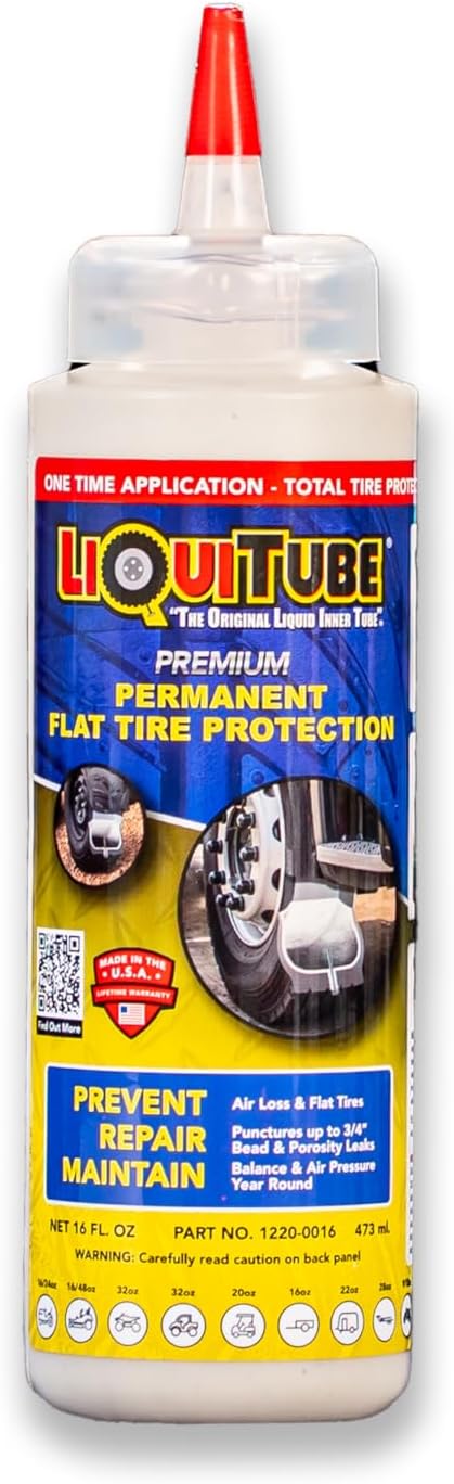Premium Heavy Duty Tire Sealant - Permanent Flat Tire Protection for Trailer and Off Road Tires - Maintain Air