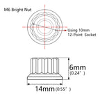 Wanyifa Titanium 12-Point Flange Nut (M6 Pitch 1.0mm, Ranibow)