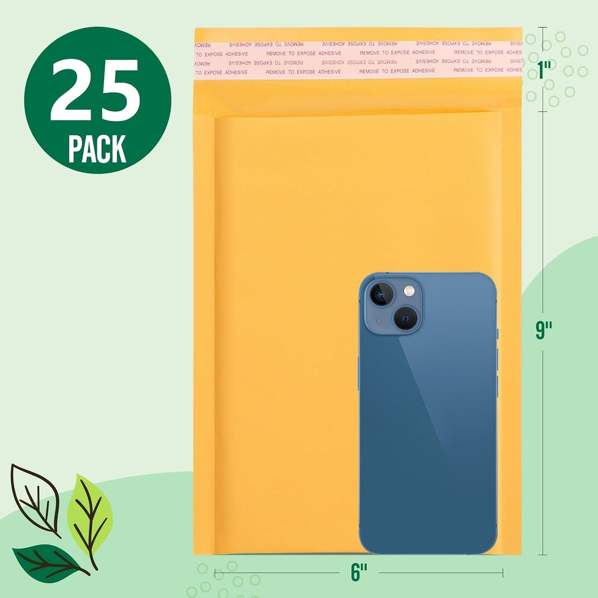 Kraft Bubble Mailer 6x10 Inch 25 Pack Self Seal Padded Envelopes