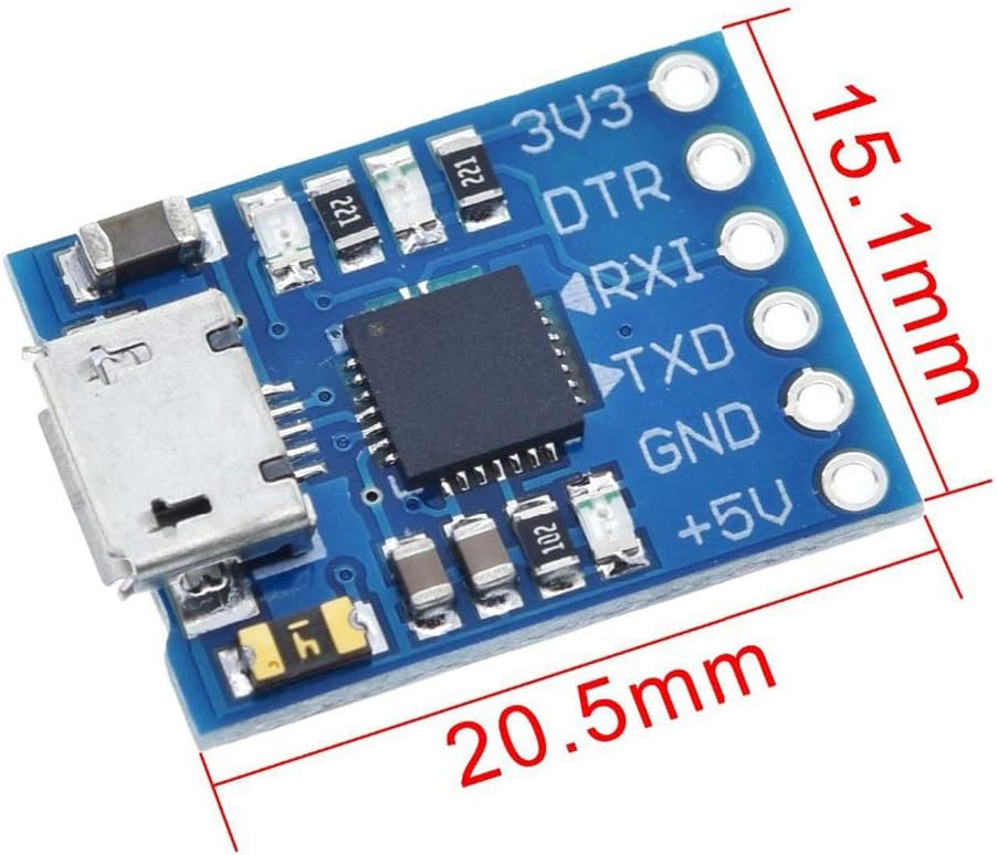 HiLetgo 2pcs CP2102 Micro USB to UART TTL Module 6 Pin Serial Converter STC Replace FT232