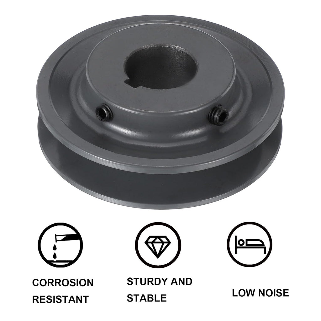 uxcell BK40-1 1/8 V-Belt Sheave 1 1/8"Bore 3.95"OD Single Groove Web Sheave