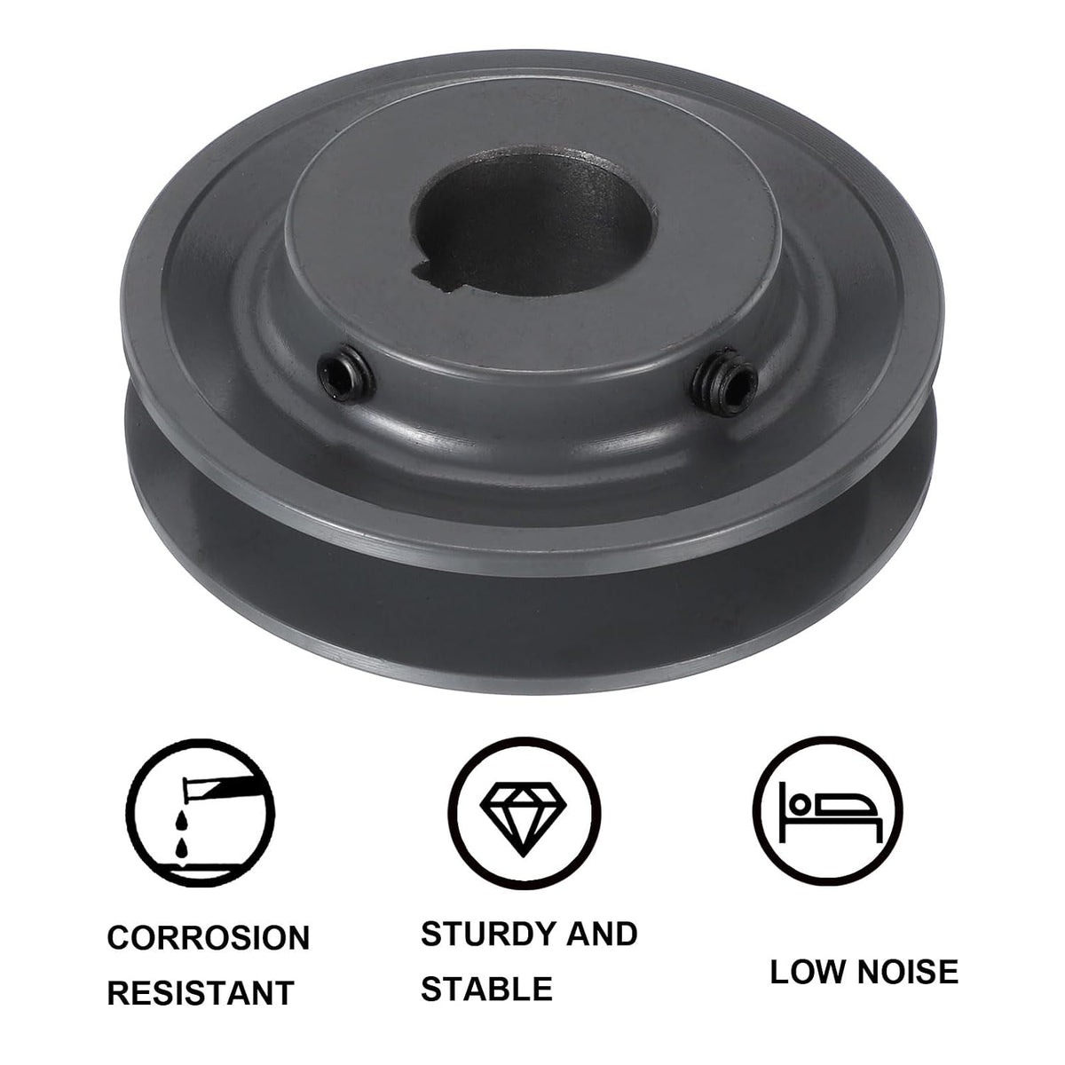 uxcell BK40-1 1/8 V-Belt Sheave 1 1/8"Bore 3.95"OD Single Groove Web Sheave