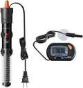 Aquarium Heater 25W/50W/100W/200W/300W, Adjustable Knob Fish Tank Heater with Digital Thermometer, Submersible
